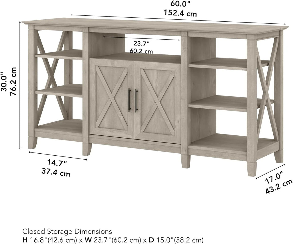 Washed Gray TV Stand with Storage W143