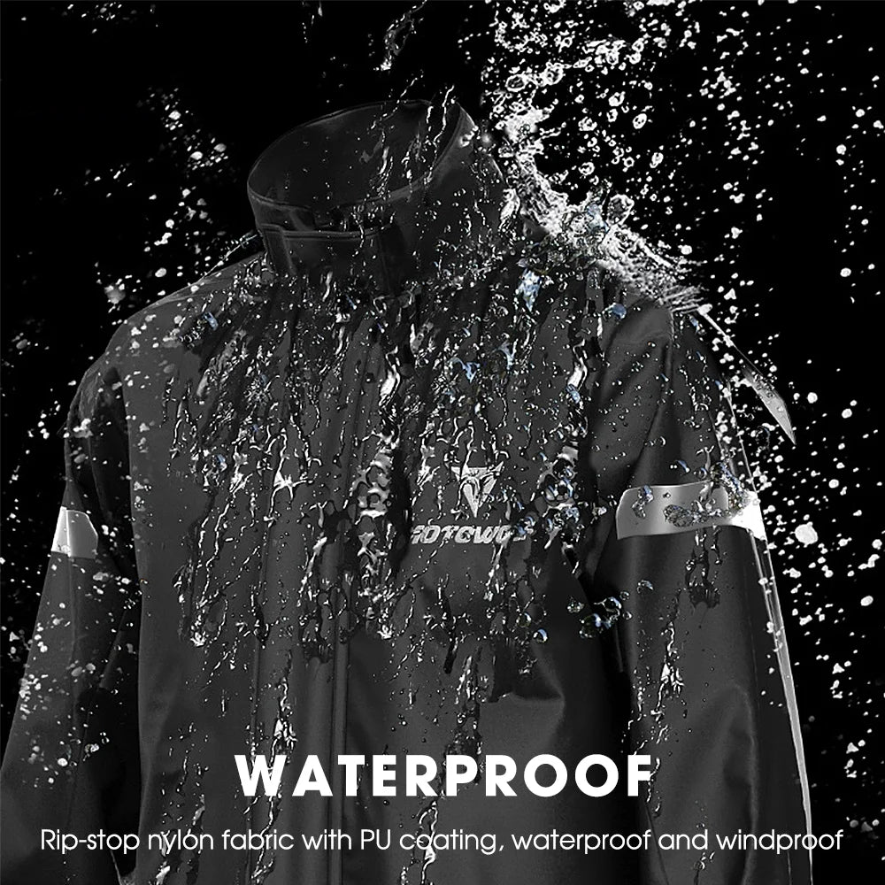 Men Motorcycle Reflective Waterproof Rain Jacket and Pants Rain Gear M246