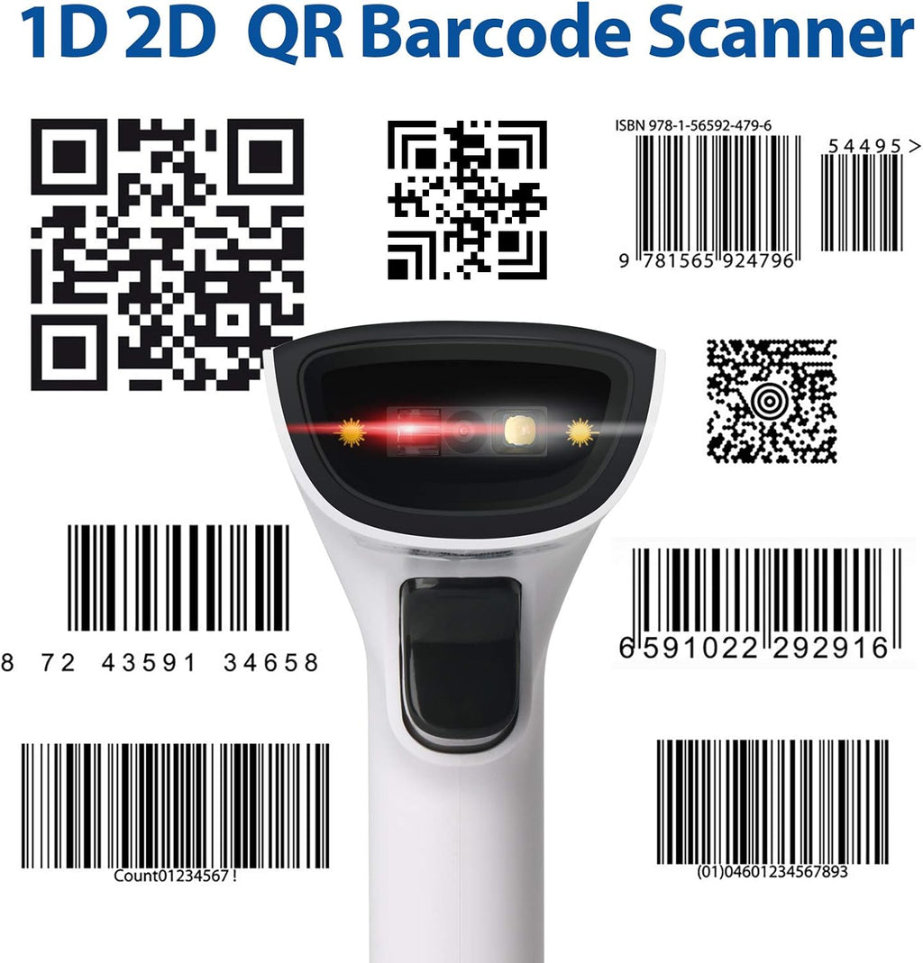 2D Bluetooth Barcode Scanner with Stand Pack of 2 Q130