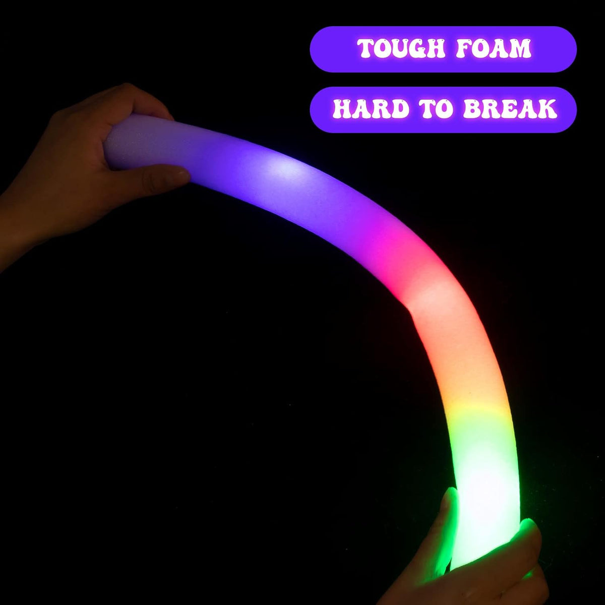 220 Pieces LED Light up Foam Sticks Colorful Flashing Glow Stick with 3 Modes Y25768