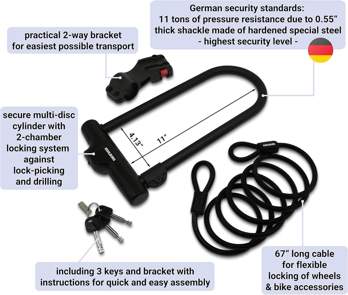 Security U-Lock with Cable P979