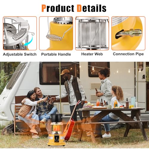 2 in 1 Propane Heater & Stove, 13000 BTU Portable Propane Heater with Handle C118