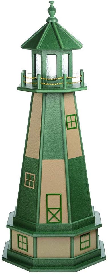 Decorative Lighthouse with Base Wood Turf Green Weatherwood K9358