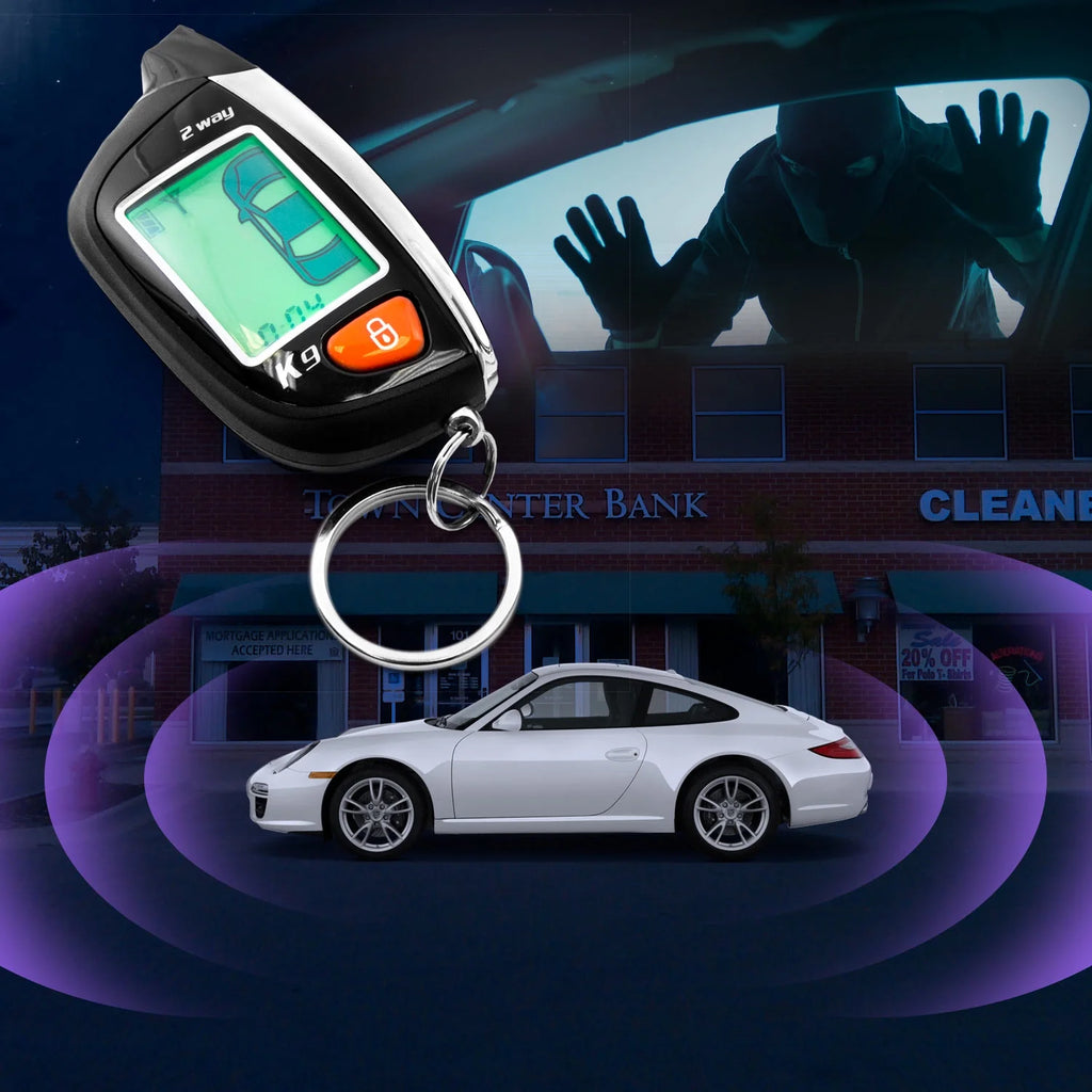 2-Way Car Alarm Security Alarm with LCD Status Display and Remote Engine Start X980