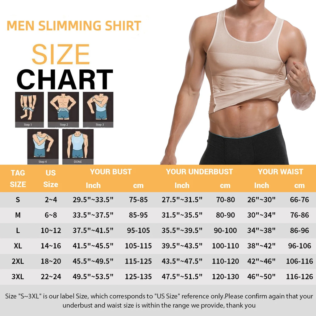 Mens Compression Undershirts Body Shaper Vest Tank Tops M167