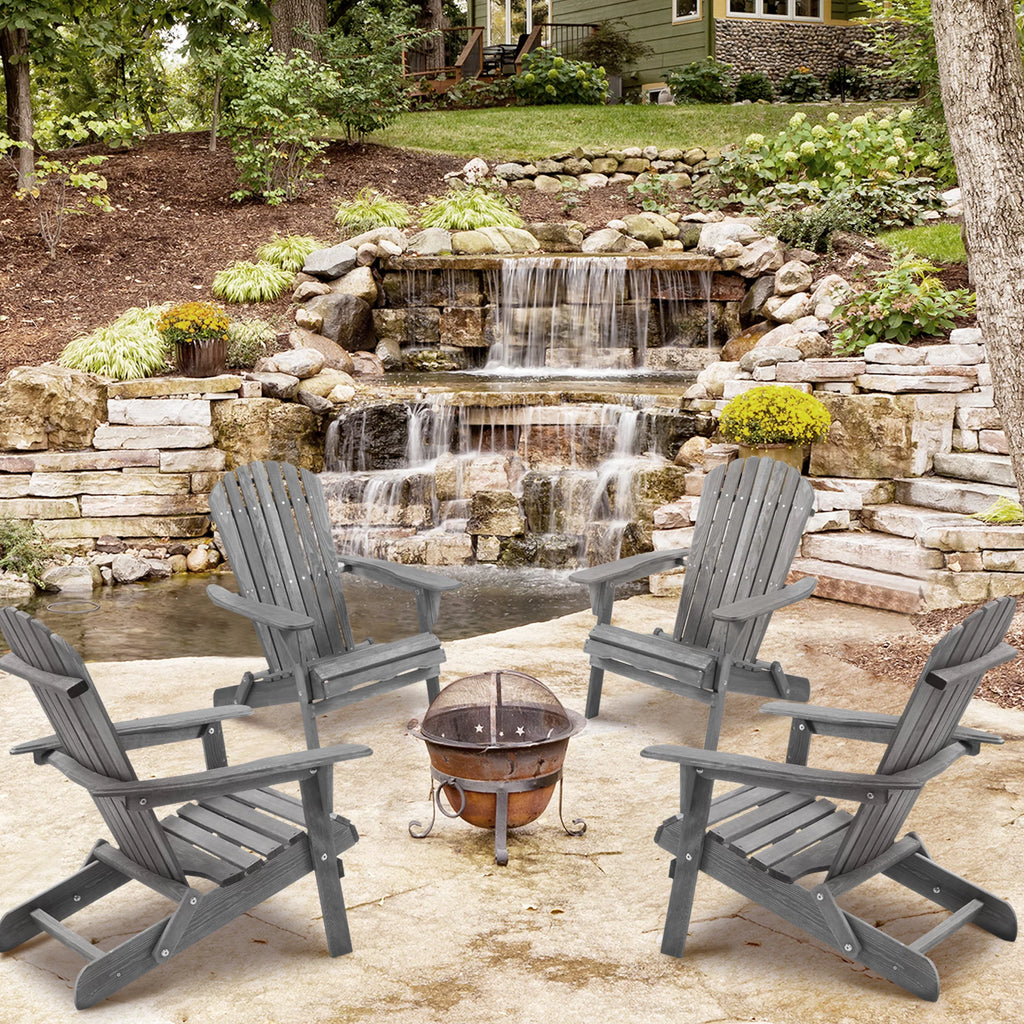 Folding Weather Resistant Adirondack Chair D596