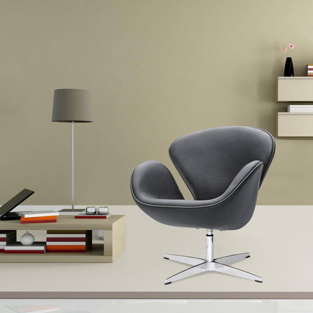 White Leather Swan Chair Q57710