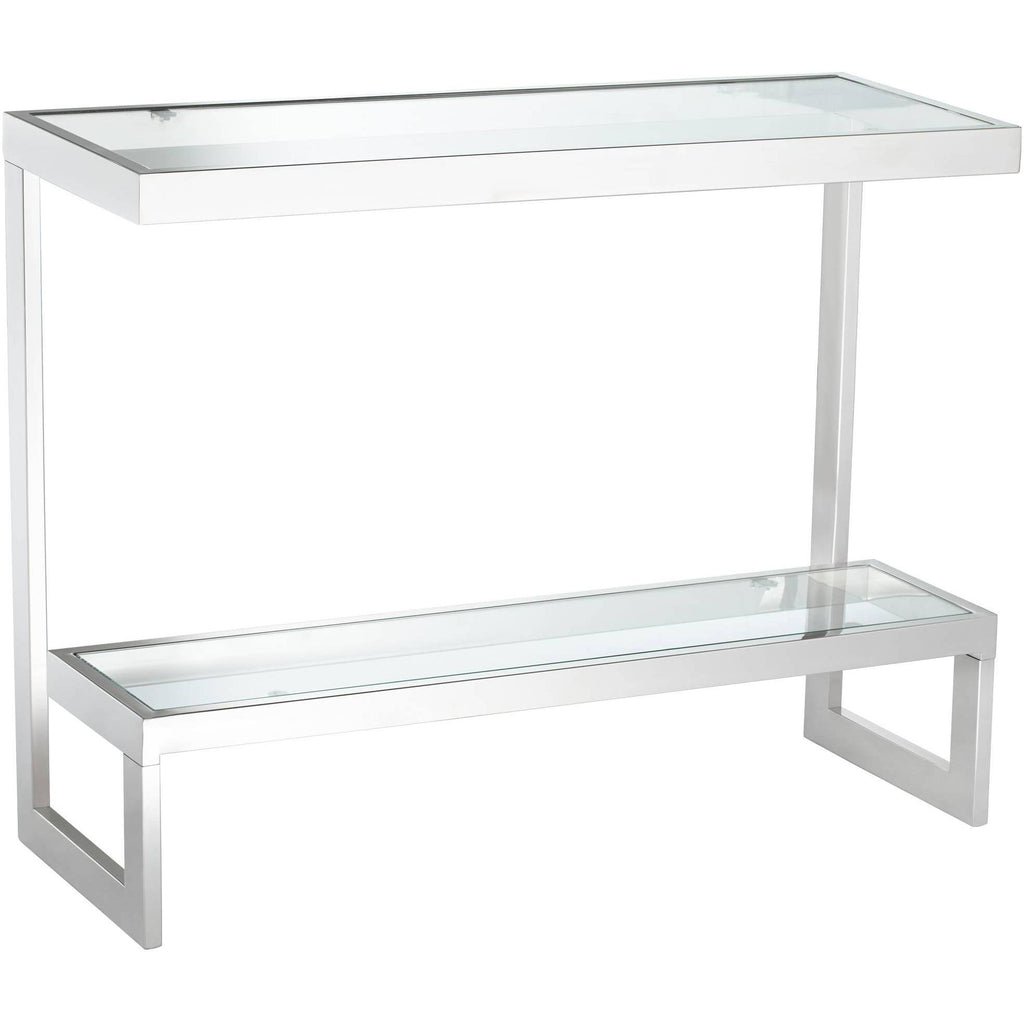 Chrome Glass Shelf Console Table K2049