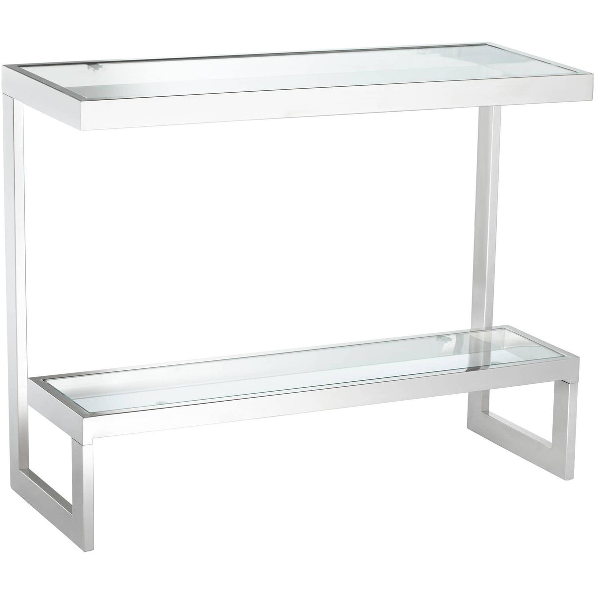 Chrome Glass Shelf Console Table K2049