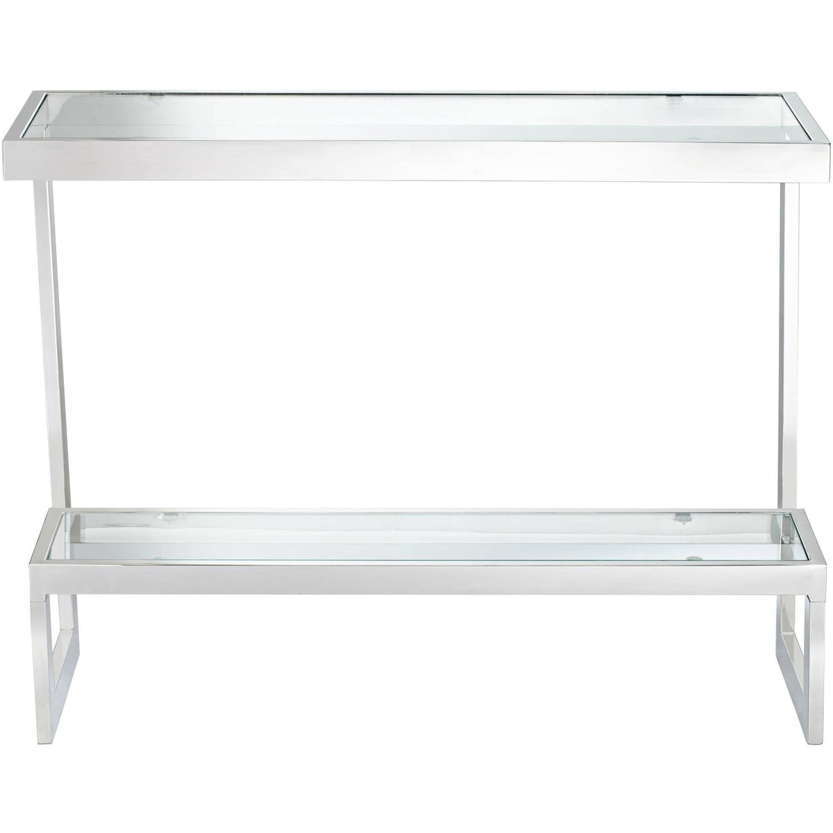 Chrome Glass Shelf Console Table K2049
