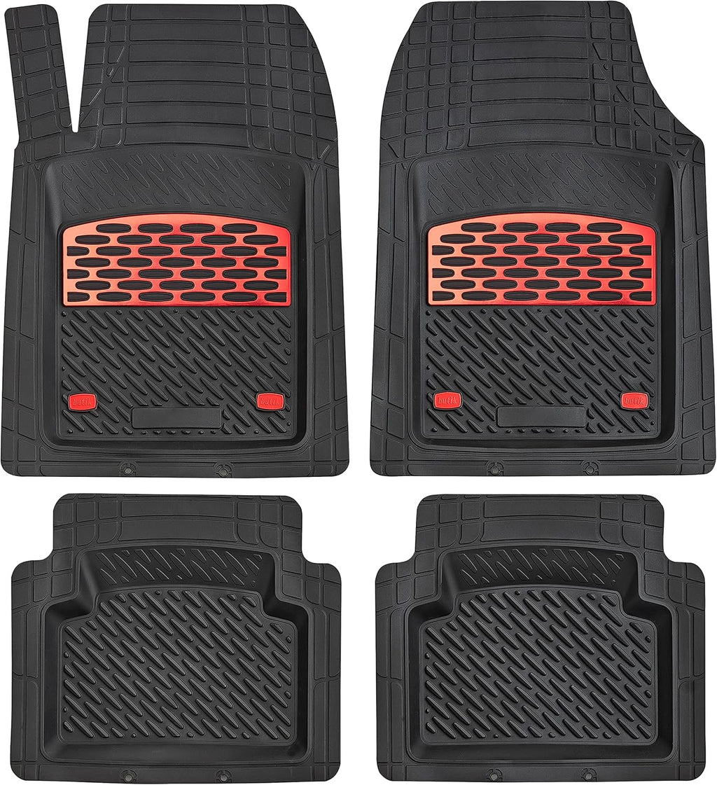Red 5-Piece Heavy-Duty Automotive Floor Mat O138955