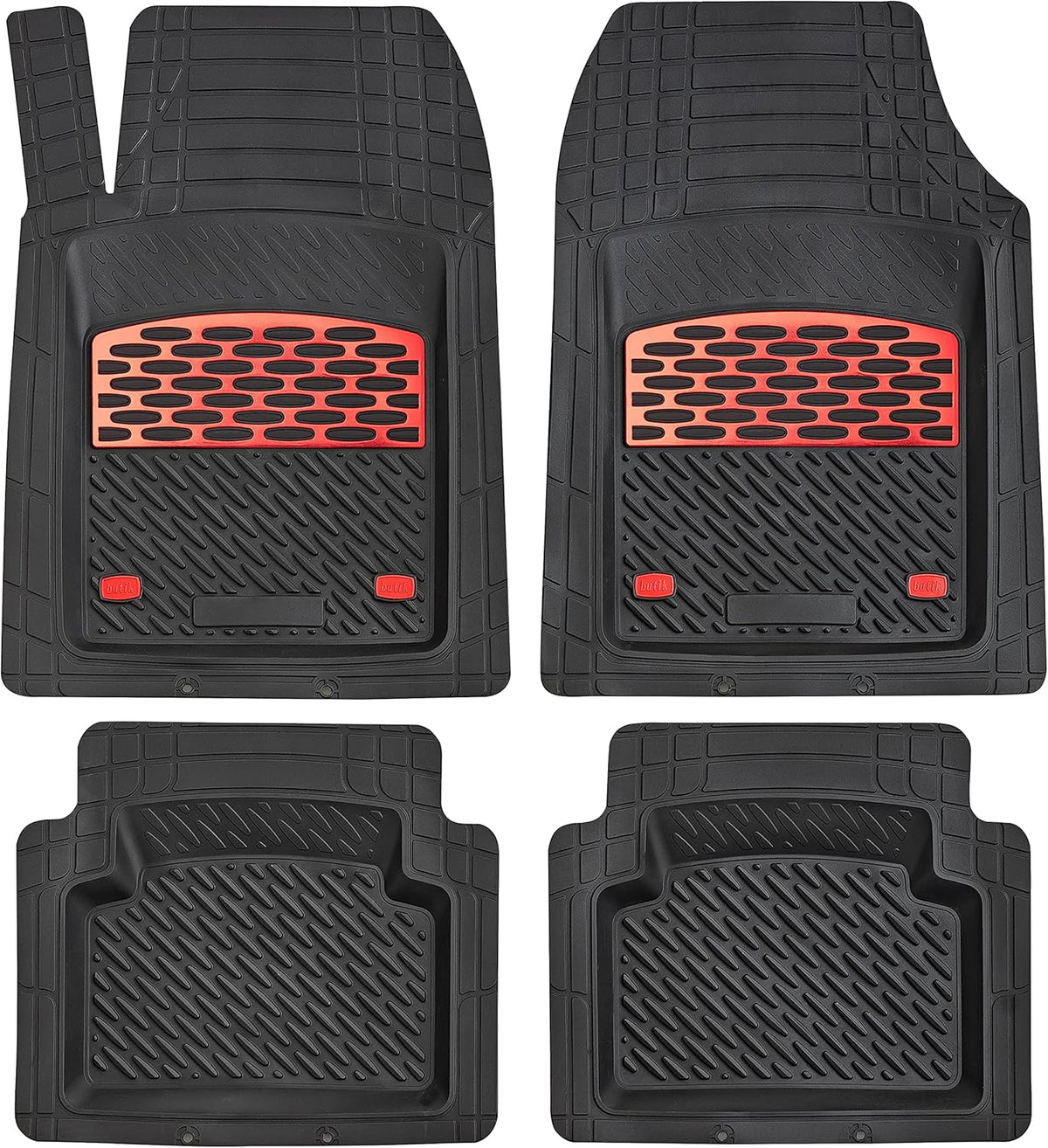 Red 5-Piece Heavy-Duty Automotive Floor Mat O138955