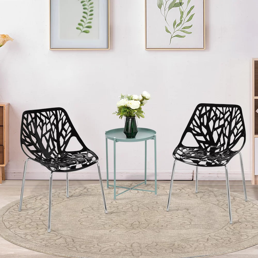 Black Stackable Dining Chairs Set of 4 H5014