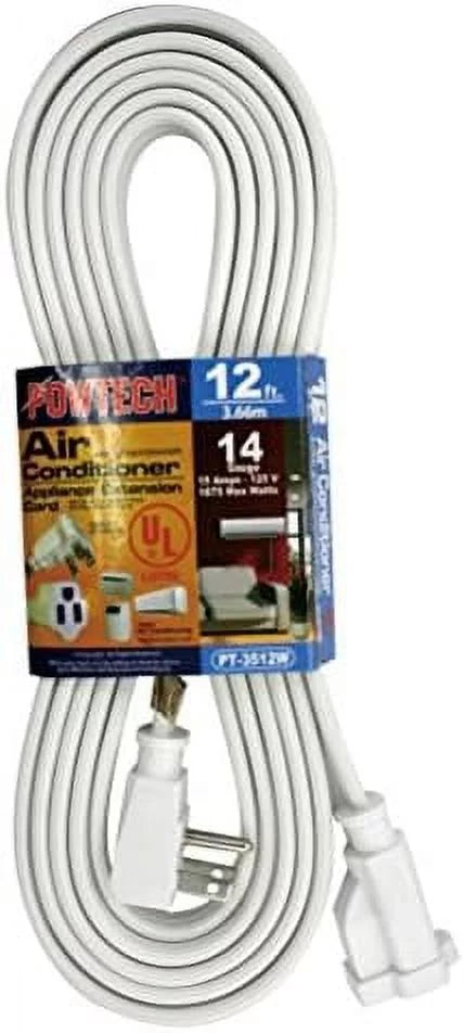 12 FT 14 Gauge 125V 15 Amps 1875 Watts Grounded 3-Pronged Extension Cord Z136418
