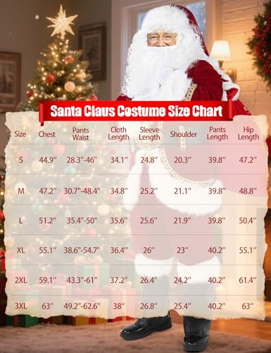 11PCS Deluxe Adult Red Santa Suit G36463