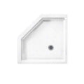 Solid Surface Neo-Angle Shower Base, 36-in L x 36-in H x 5.5-in H, Arctic Granite O4956