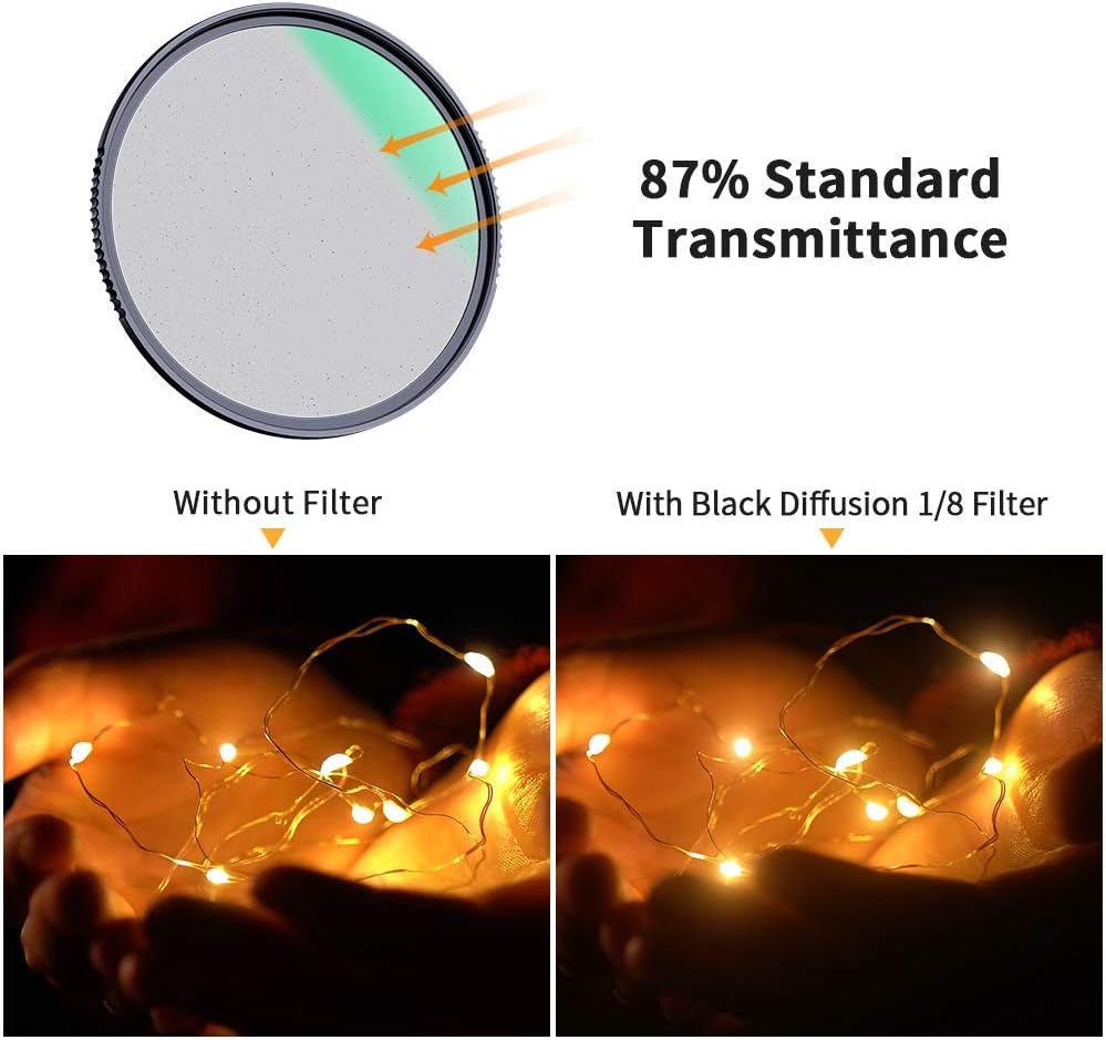 77mm Black Diffusion 1/8 Filter with 28 Multi-Layer Coatings Pack of 2 G435960