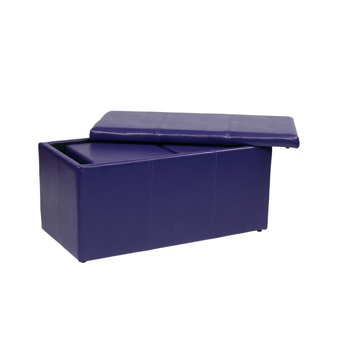 Purple Vinyl Ottoman Set Y10834