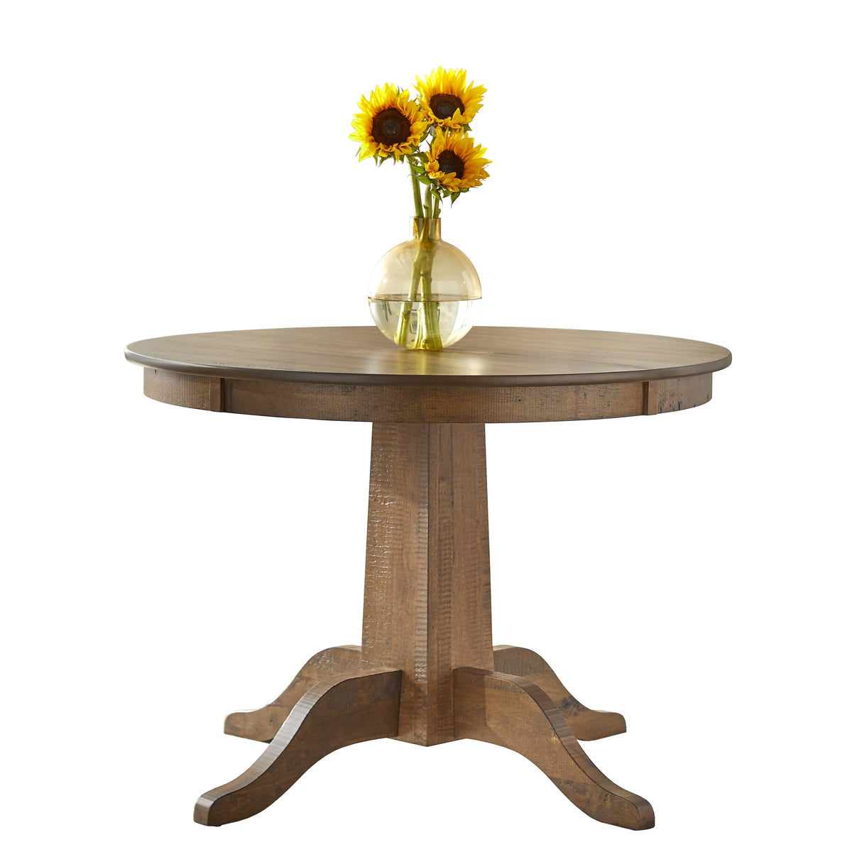 Brown Round MDF Pedestal Dining Table K201774