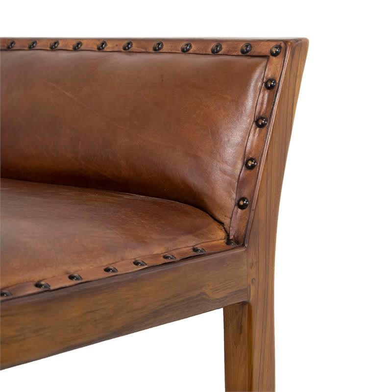 Cognac Tan Leather Counter Stool A2448