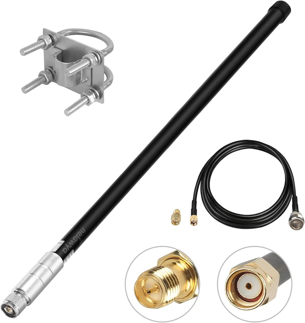 8dBi LoRa Antenna 915Mhz Omni-Directional with 10ft LMR200 Cable White 110cm D3444