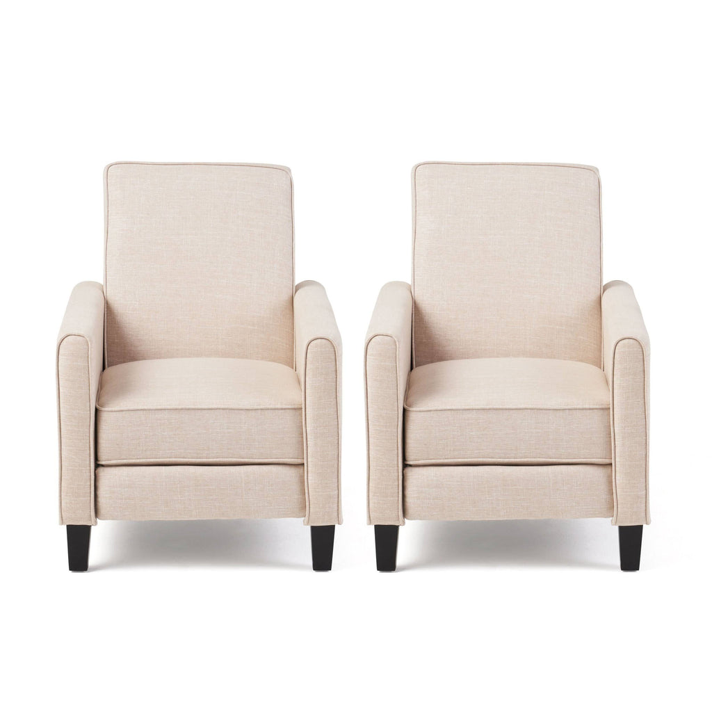Navy Blue Fabric Recliner Set of 2 K4442