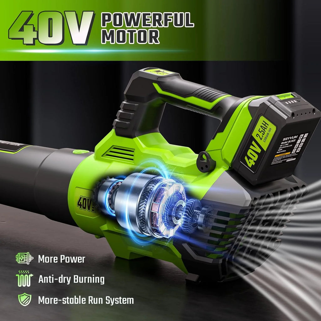 Cordless Leaf Blower 600CFM 165MPH with 2.5Ah Battery I7810