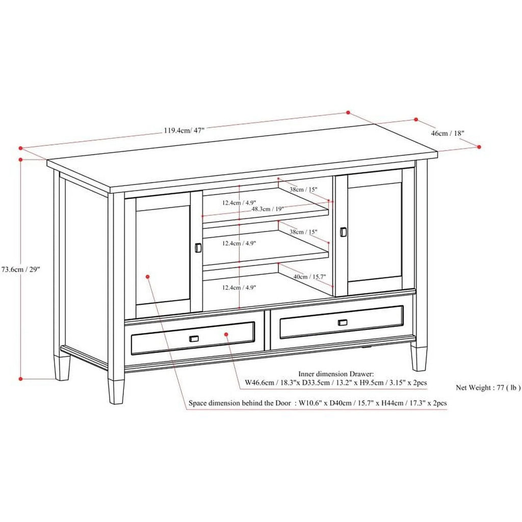 Rustic Wood TV Media Stand W89634