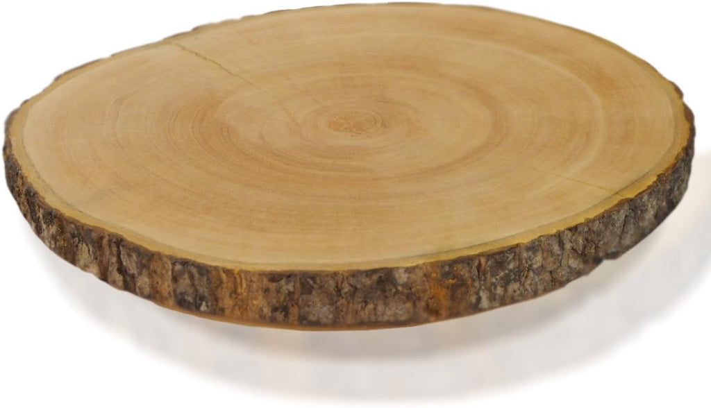 Circular Wood Cake and Pie Stand with Bark C548833