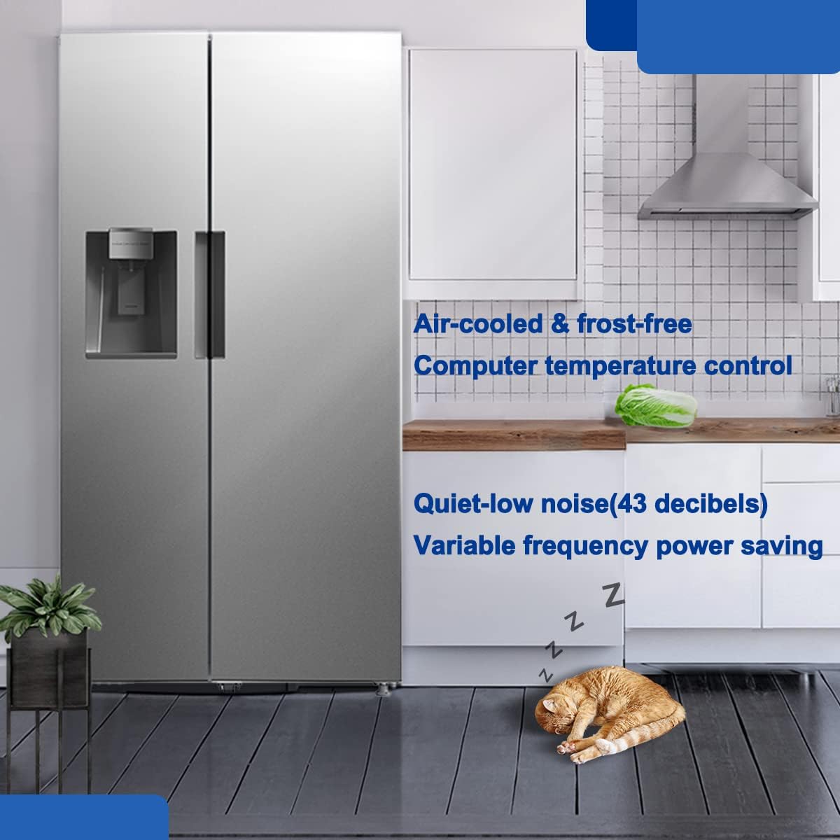 26.3 Cu. Ft Stainless Steel French Door Refrigerator with Auto Ice Maker and Water Dispenser T957