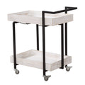 Antique White/Black 2 Shelf Serving Cart J1043