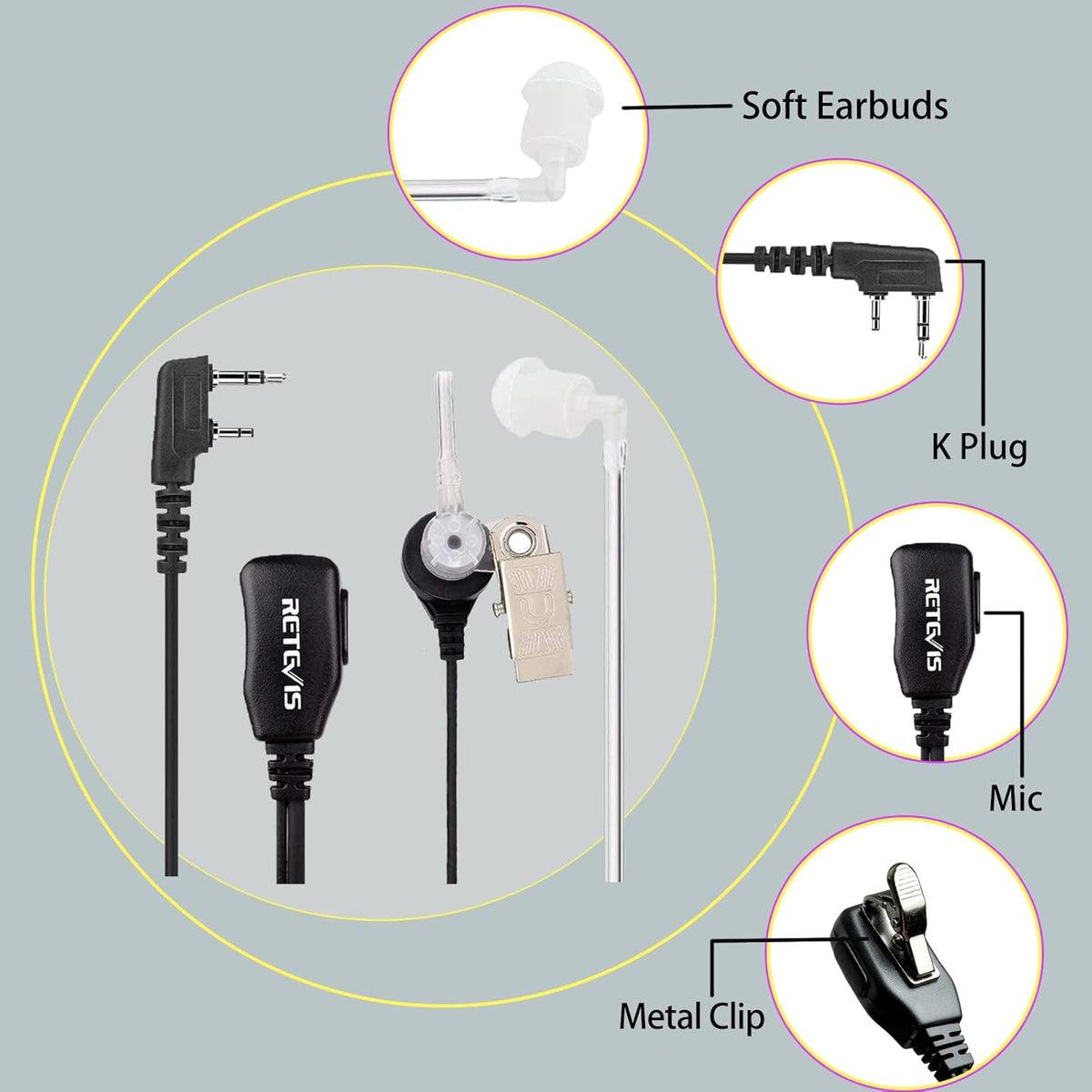 10 Pack Rechargeable Walkie Talkies with Earpiece Q94937