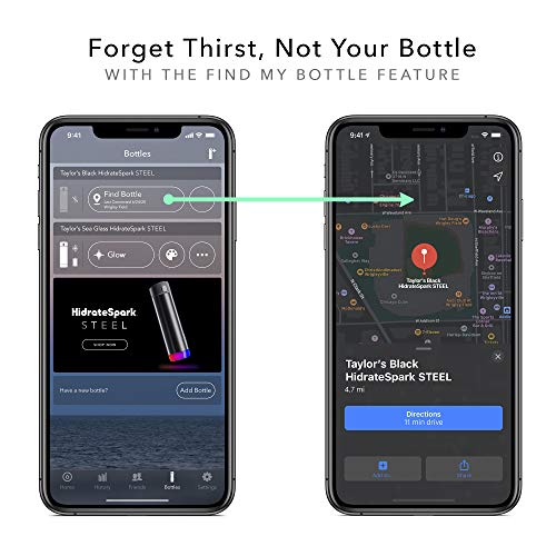 Black 21oz Smart Water Bottle with Bluetooth P68707
