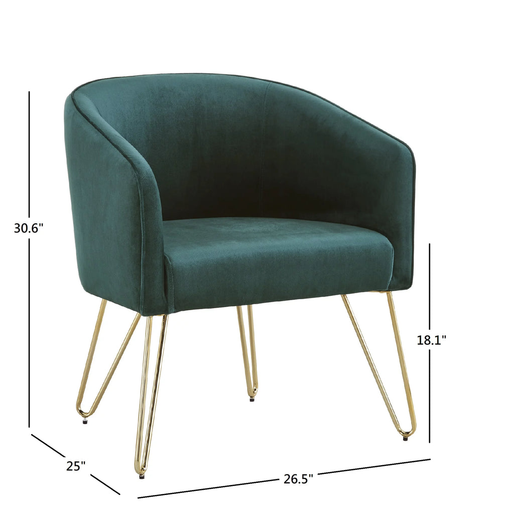 Dark Green Velvet Accent Chair X8996