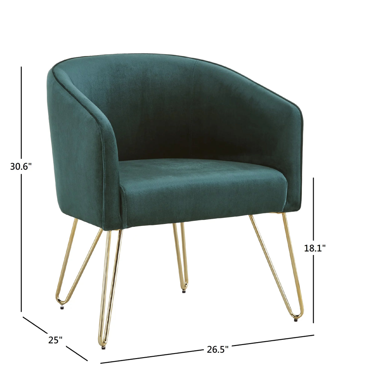 Dark Green Velvet Accent Chair X8996