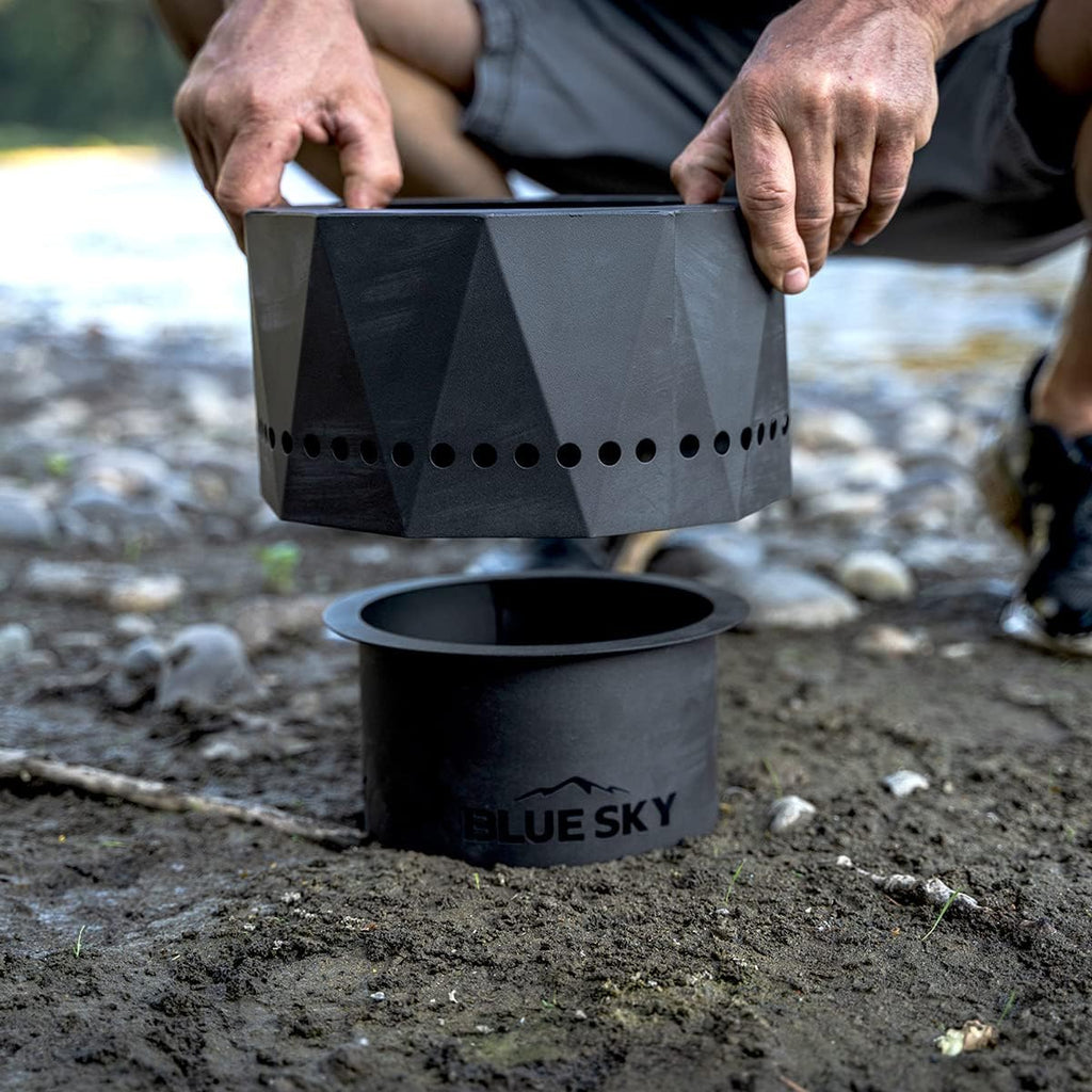 Black Steel Smokeless Fire Pit with Carrying Bag M82492