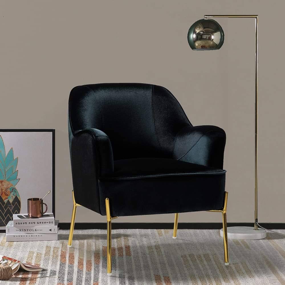 Orange Gold Legs Accent Chair Y7259