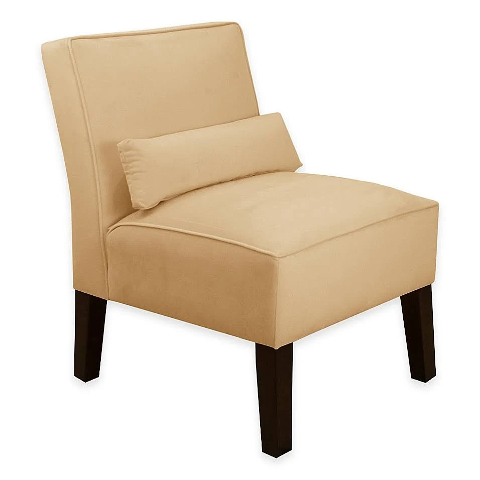 Beige Velvet Armless Chair P44802