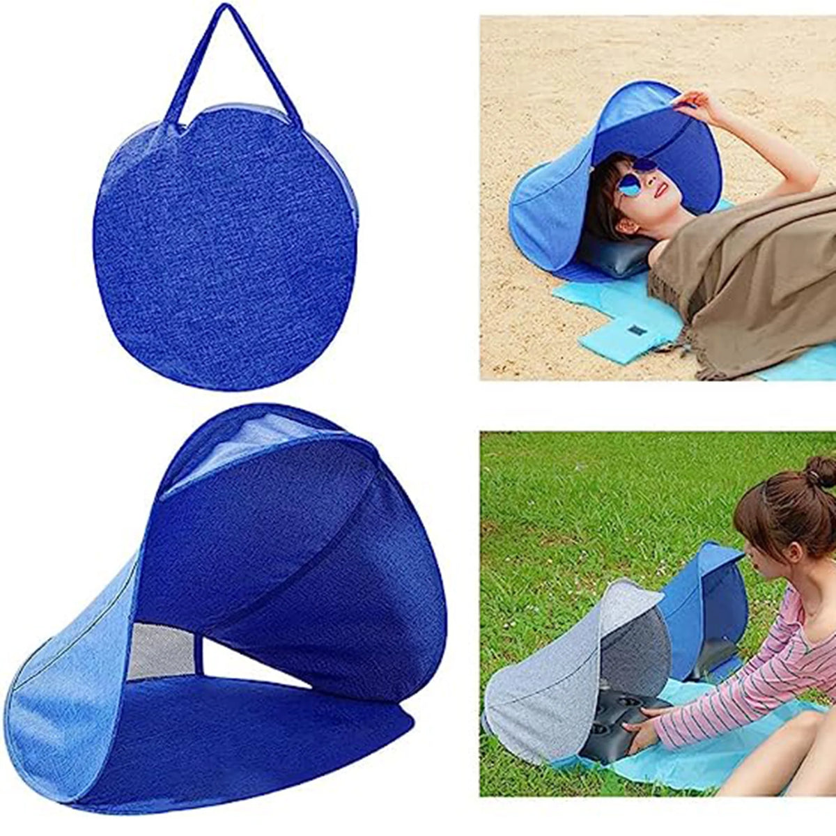 Portable Automatic Beach Sun Shelter with Storage Bag Y485596