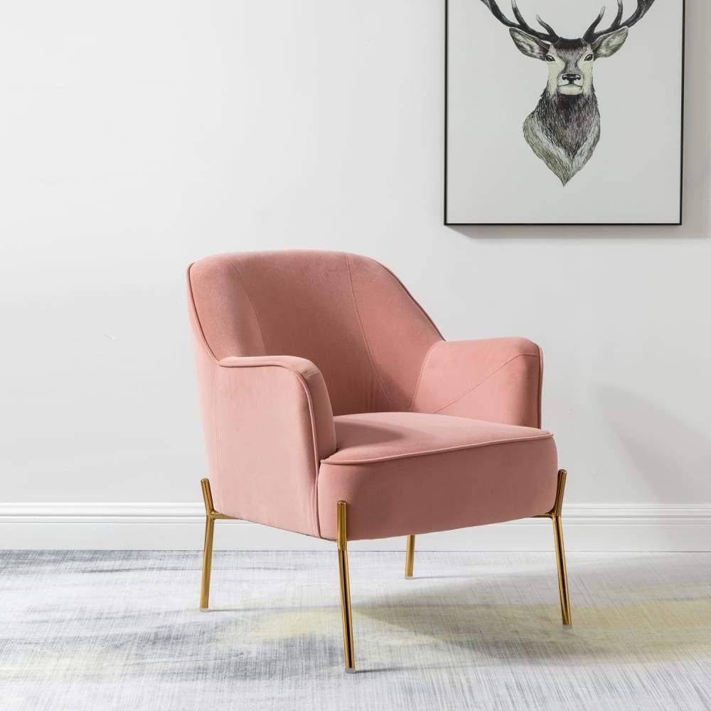 Orange Gold Legs Accent Chair Y7259