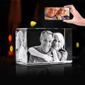 3D Engraved Crystal Photo Cube F137