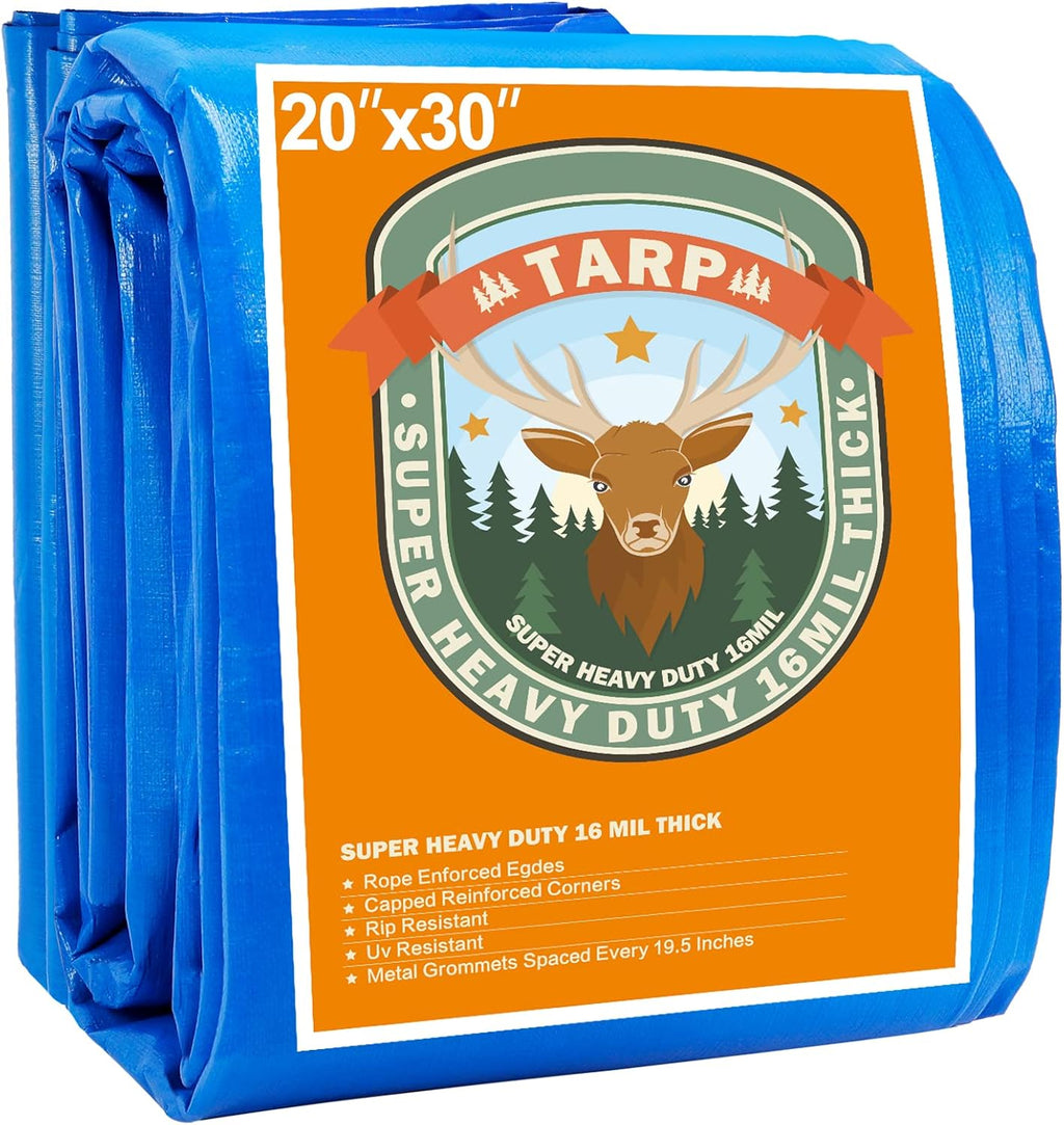 Blue Heavy Duty Waterproof 25x25 Tarpaulin with Metal Grommets V6356