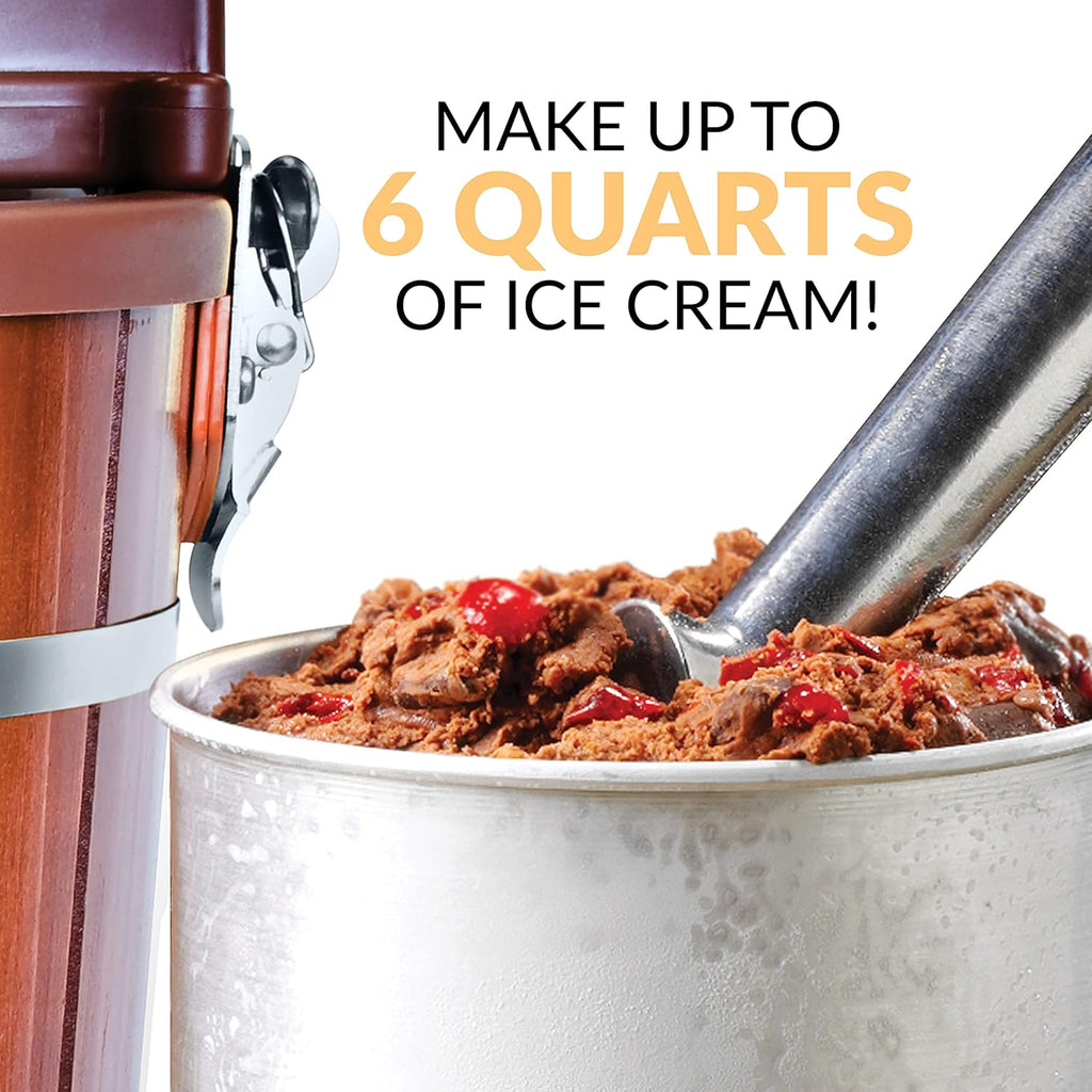 Dark Wood 6 Quart Electric Ice Cream Maker M843