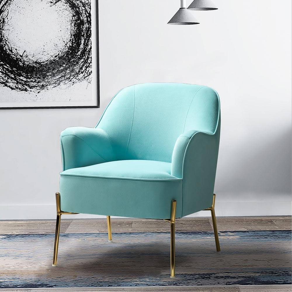 Orange Gold Legs Accent Chair Y7259