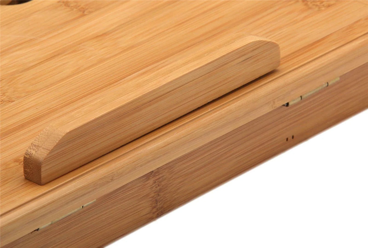 22" Bamboo Folding Laptop Stand with Drawer N137