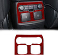 Carbon Fiber Interior Armrest Box Charging Port USB Button Control Panel Cover Stickers Red Pack of 2 J4252
