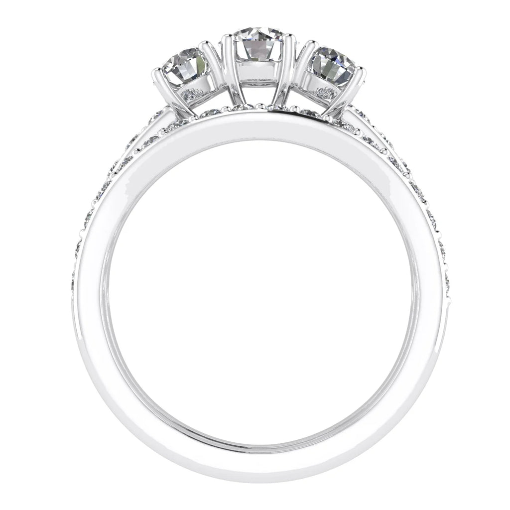 10k White Gold Diamond Three Stone Bridal Set P4385