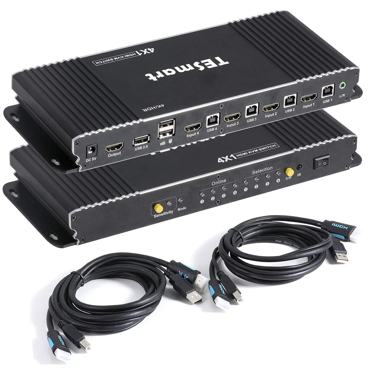 HDMI KVM Switch 4 Port 4K@60Hz Black V892