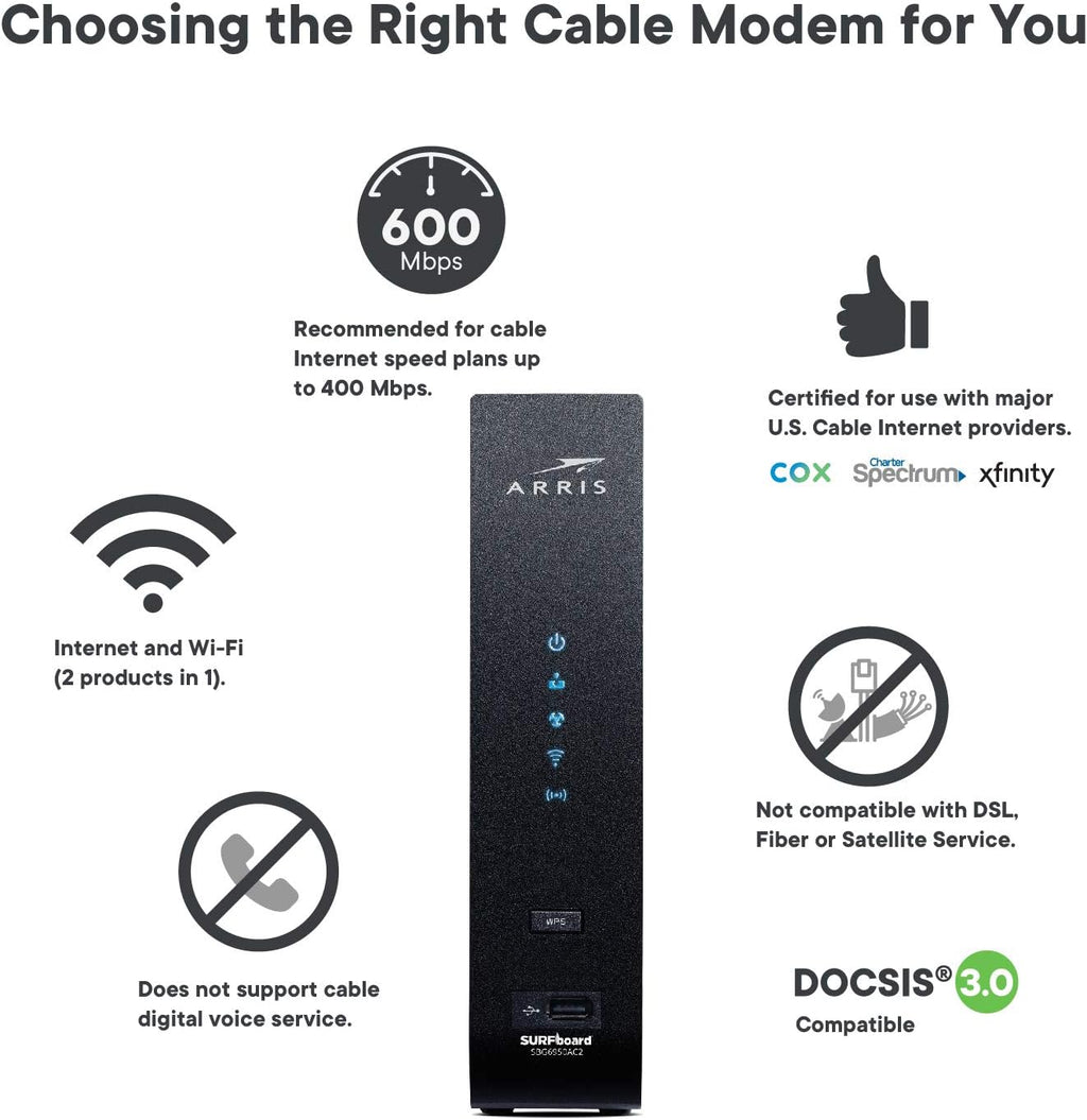 Cable Modem & AC2350 Dual-Band Wi-Fi Router, DOCSIS 3.0, 1000 Mbps L649