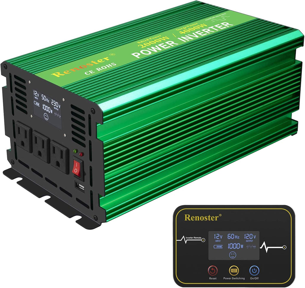 12V to 120V Modified Sine Wave Power Inverter with LCD Display 3000W K362